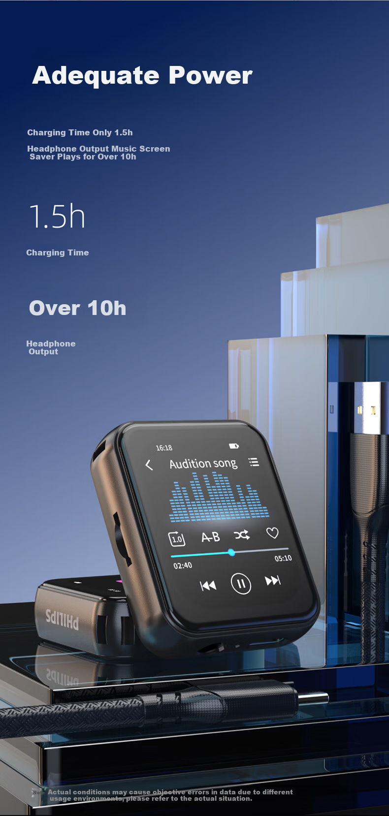 PHILIPS SA3620 MP3 Player, Portable for Sports, High School Student-Specific Lossless Music Player, 32GB 9