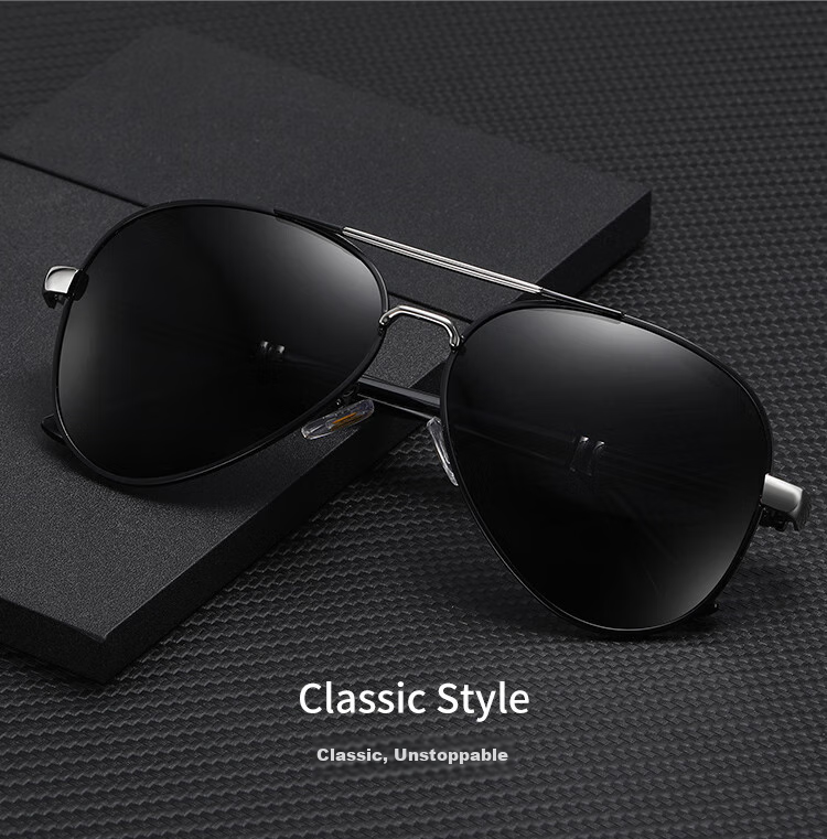 GOGOSOON New Pilot Sunglasses for Men, Driving-Specific Glasses, Photochromic Polarized Driving Sunglasses, Light-Sensitive Day And Night Fishing Sunglasses 4