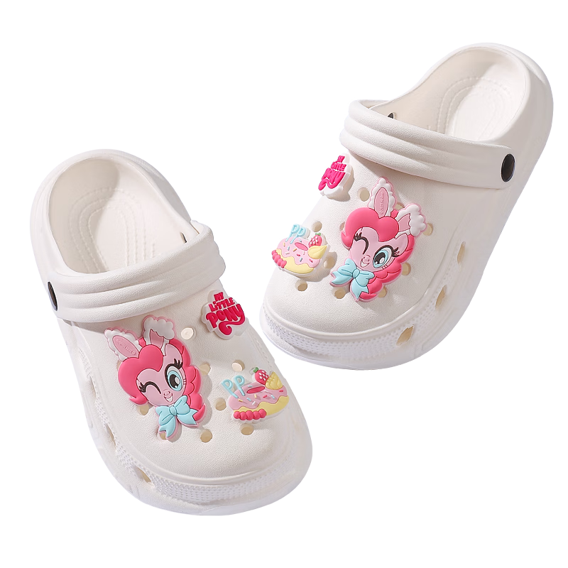 MY LITTLE PONY Children's Slippers, Big Kids Girls Sandals, Hole Shoes, Beach Slippers, White, Size 38-39
