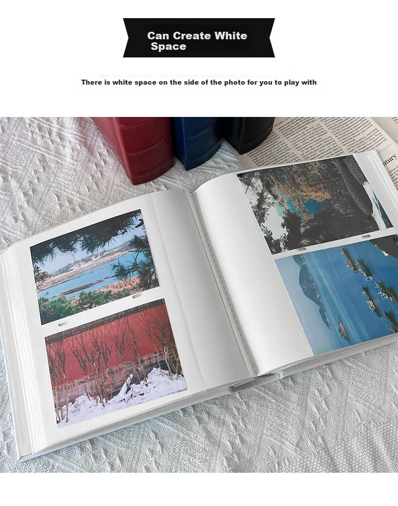 Nakabayashi 300-Page Pocket Photo Album with PU Leather Cover And Vintage Style, Insert Pages for Family Photos, DIY Memory Book, Photo Book NBZJ-3UP6 9