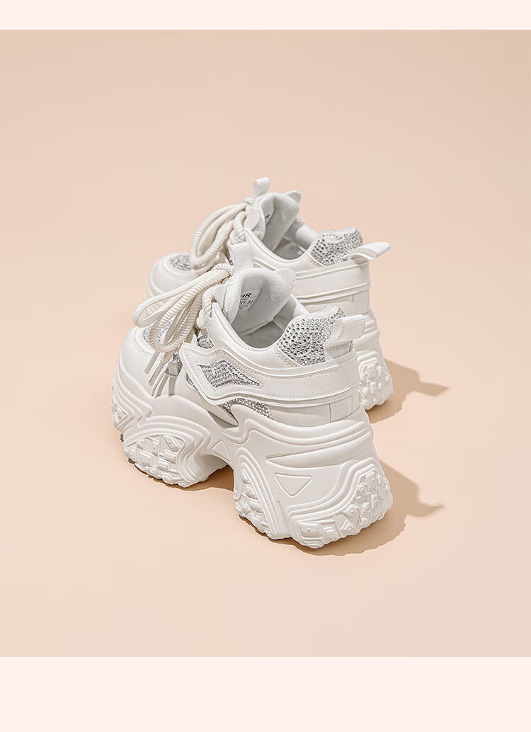 ZHR Dad Shoes for Petite Women, Thick-Soled Height-Increasing Casual Shoes with Platform Soles And Breathable Design, KS89 Silver Color, Size 35 17