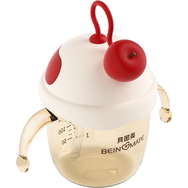 Beingmate Children's Dual Drinking Cup 1-3 Years Baby Milk Cup PPSU with Scale Baby Direct Drinking Straw Training Cup