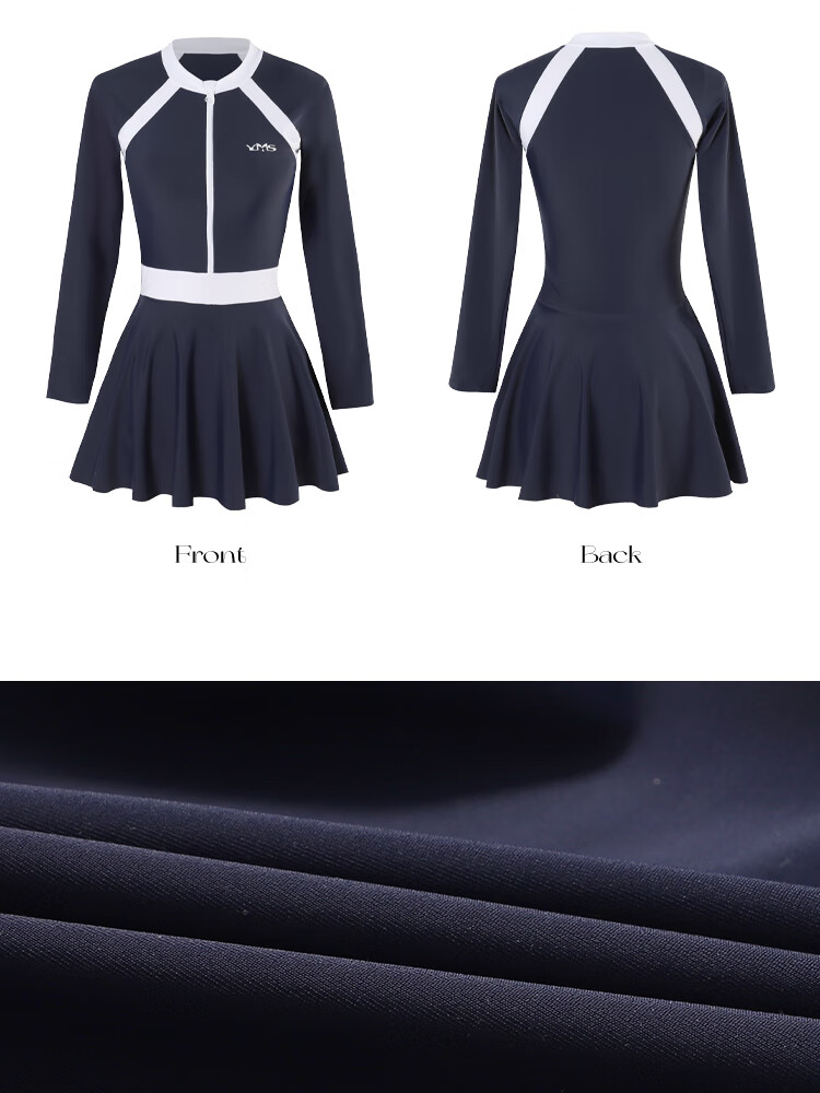 Agliondy Long-Sleeve Swimsuit for Women, Plus Size, Slimming, Conservative, One-Piece, Suitable for Beach Vacation, Swimming Pool And Sports Activities 12