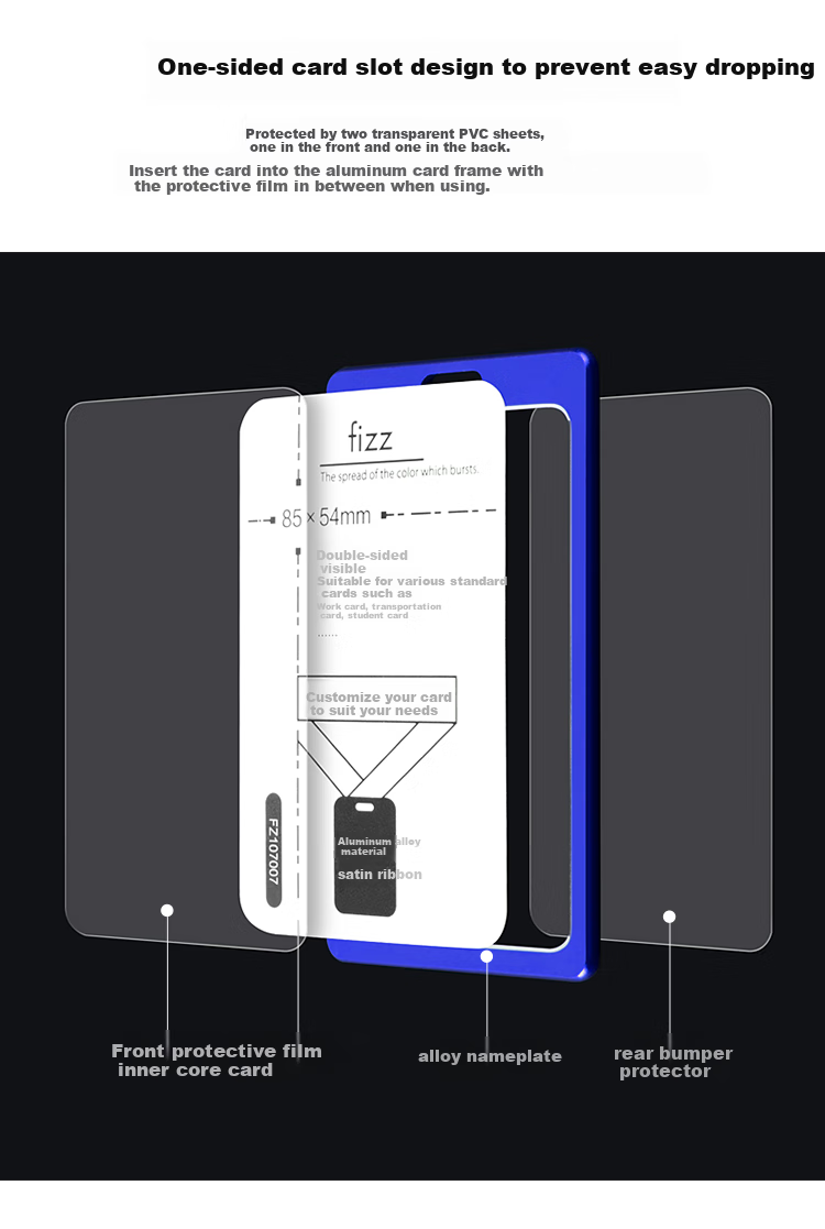 Fizz 3c Digital Full Network Low Price (fizz) 5-Pack Vertical Colorful ID Card Holder/slip-On Work Badge/metro Card Holder, White, No Lanyard, FZ107005 5