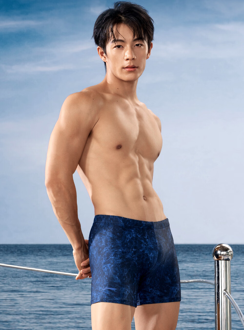 Li-Ning Men's Swim Trunks, Adult Size 2025 New Style, Anti-Embarrassment Men's Swim Shorts, Square Leg Training, Large Size Professional Racing Swim Trunks 11