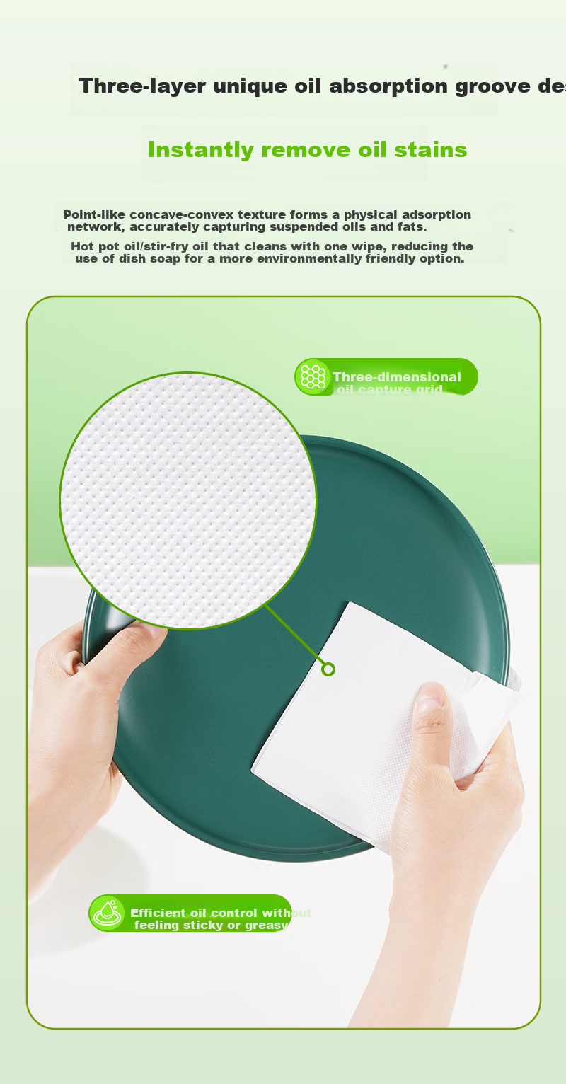 One's Member Kitchen Paper Towels with Hanging Design, Lazy Person's Cleaning Cloth, Kitchen Oil-Absorbing Paper, Safe Food Contact, 180 Sheets * 3 Packs 3
