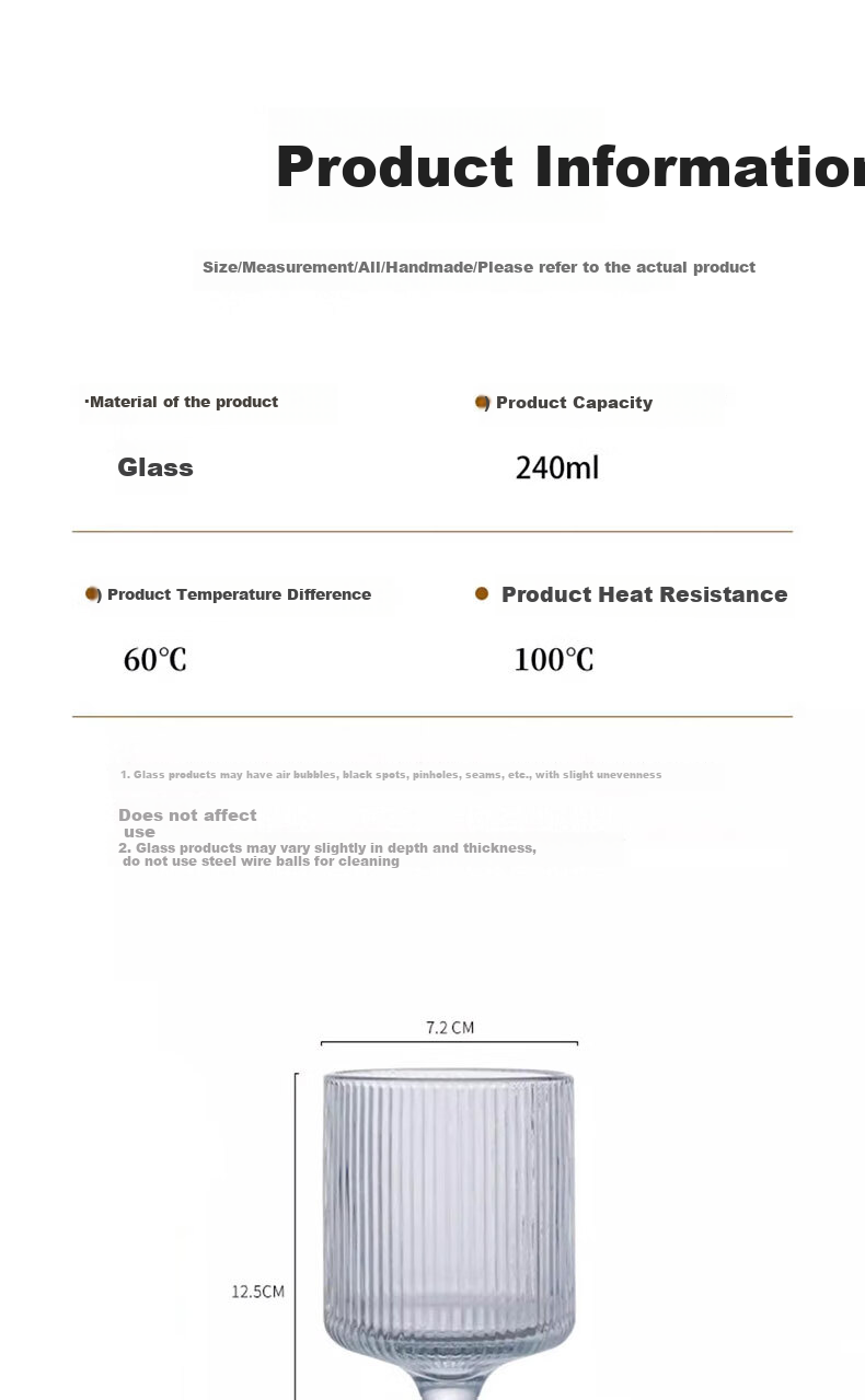 JIWUSENLIN Ice Cream Cups, Glass Cups, Transparent Dessert Salad Bowls, Home Yogurt Cups, Juice And Smoothie Cold Drink Cups, Set of 2 12