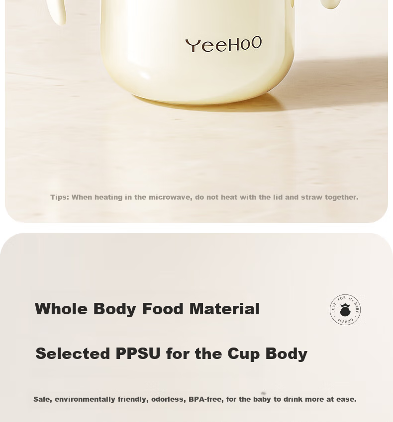 YEEHOO Children's Water Bottle, Baby Milk Cup with Straw, Sippy Cup for Ages 1-3, Straw Cup for Kindergarte 7