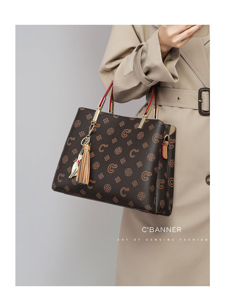 C.BANNER Handbag, Women's Printed Tote Bag, Large Capacity, Mom's Shoulder Crossbody Bag, Brand Birthday Gift for Girlfriend on May 20 2