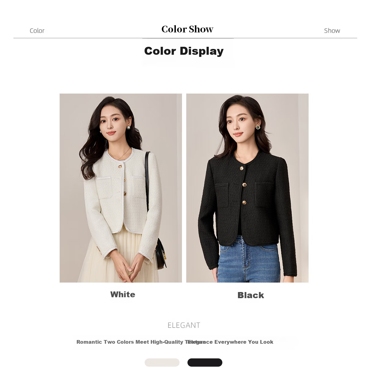 Chushen Spring And Autumn Short Jacket for Women, Exquisite Fashionable Chanel-Style Short Casual Coat Top S13KF3427 Black L 7