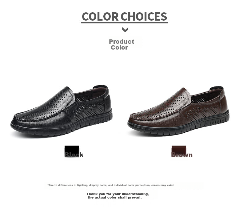 PLAYBOY Men's Summer Hollow Breathable Soft Leather Slip-On Business Casual Shoes Dark Brown Size 45 3