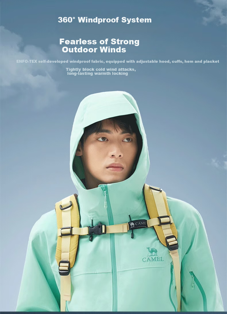 CAMEL [Wang Junkai's Choice] All-Weather Hardshell Jacket for Men And Women, 3-Layer Heavy Rain Waterproof Professional Hiking Coat XS 6