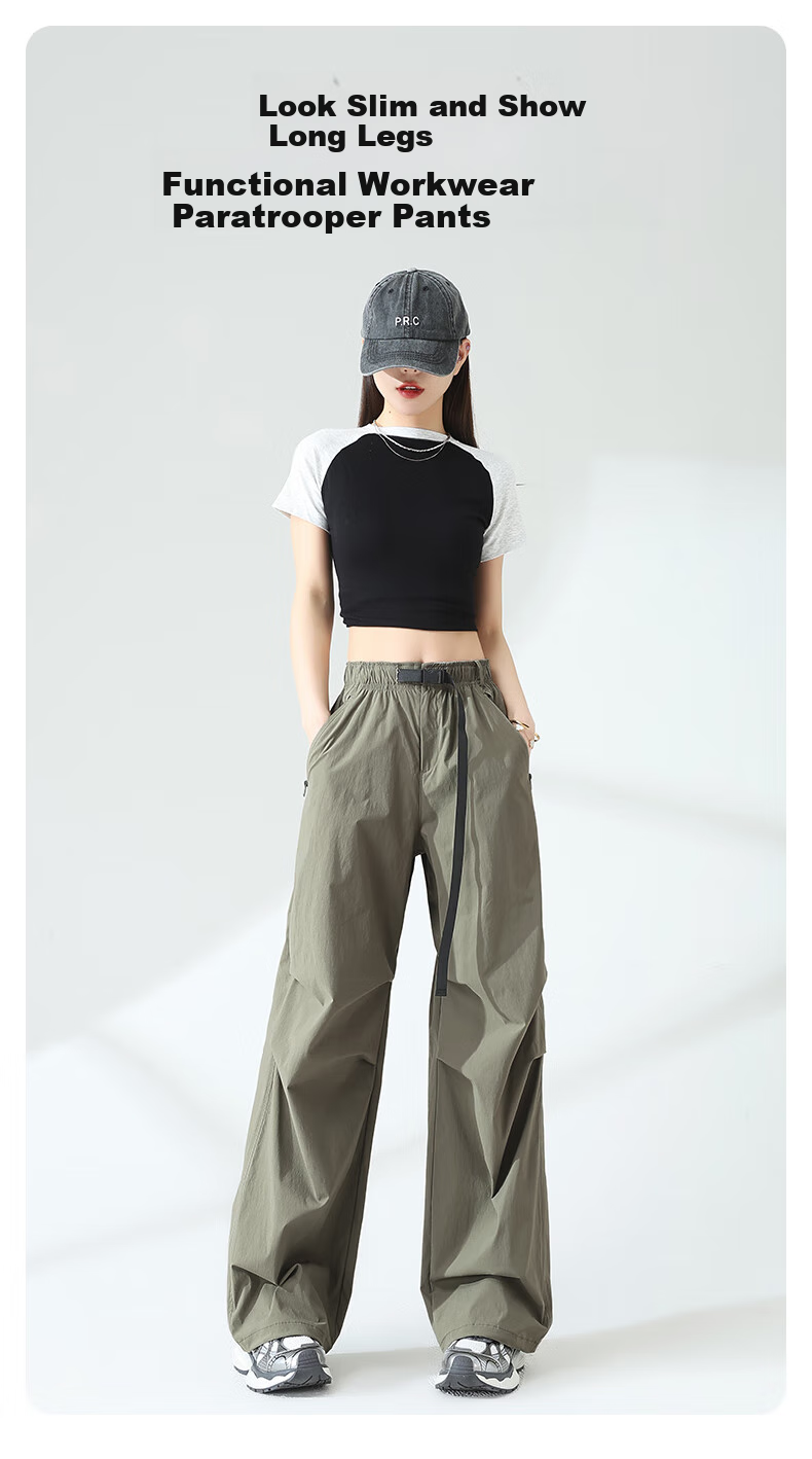 MJ STYLE Functional Cargo Paratrooper Pants for Women, Summer 2026, Cool And Lightweight, Sun Protection, Casual Outdoor Hiking, Two-Way Wear Sports Pants 1