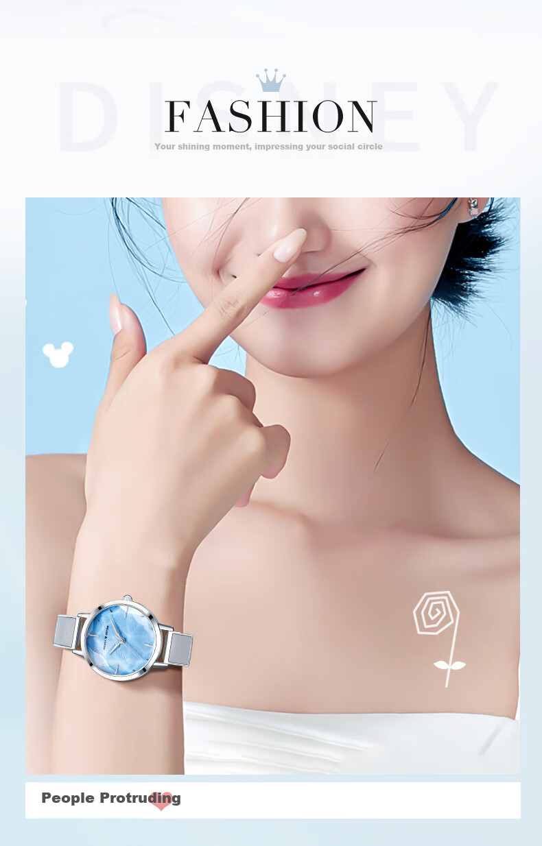 Disney Women's Starry Sky Watch, Instagram-Style Youth Wristwatch, Luxury Niche Ladies Bracelet, Valentine's Day Gift for Wome 5