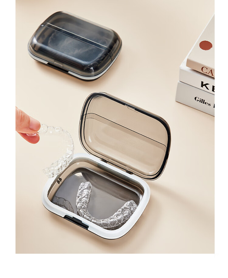 Imakara Japanese Invisible Aligner Case, Portable Orthodontic Retainer And Denture Storage Box, Soaking And Cleaning Container 14