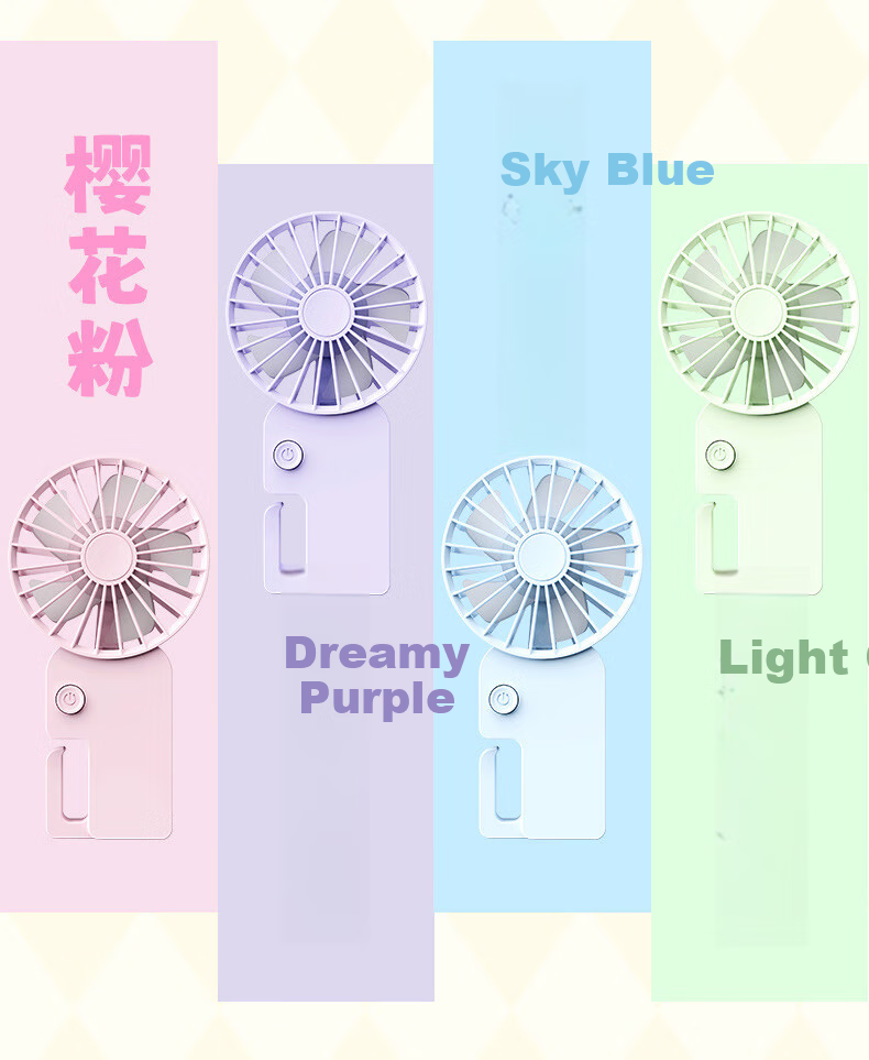 Siyicai Handheld Fan, Portable Mini Fan for Home Use, USB Rechargeable Desktop Fan, Powerful Outdoor Cooling Fan, Compact And Stand-Up Design, Dream Purple 3