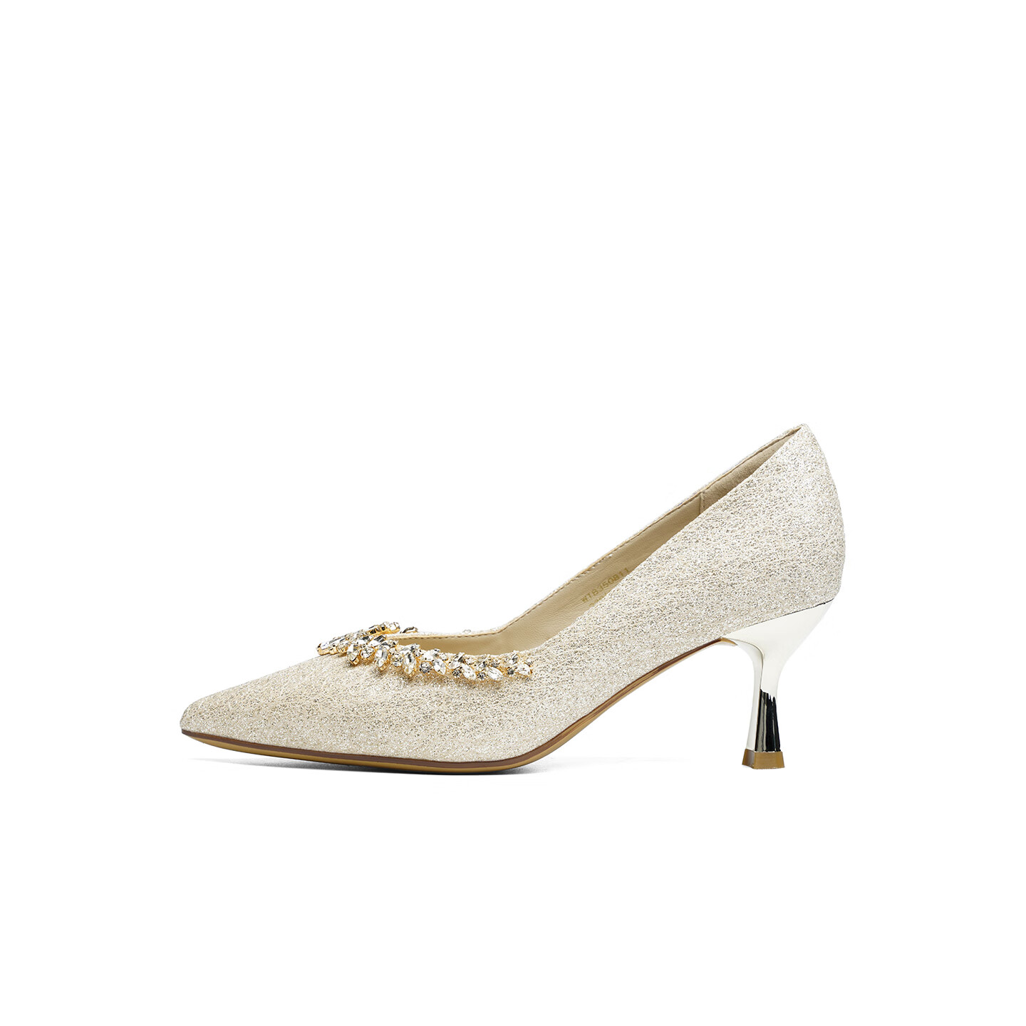 RED DRAGONFLY Wedding Shoes 25th Anniversary New Thin Heel Comfortable Rhinestone High Heels Bridal Wedding Dress Single Shoes WTB35081 Gold Size 37