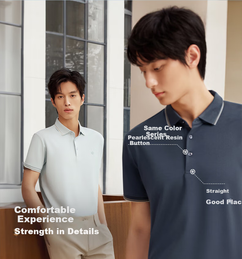 Hodo [Lin Gengxin's Style] Modal Silk Short-Sleeve Cool-Feeling Antibacterial Polo Shirt, Turn-Down Collar T-Shirt 11