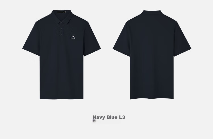 HLA Short-Sleeve Polo Shirt for Men, Summer Mountain Series, Black, Size 2XL 20