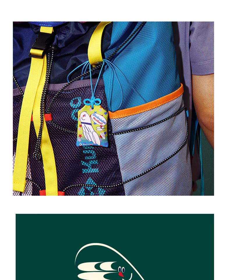 KUMPOO Featherweight Badminton Sports Backpack Hiking Double Shoulder Bag Crying Center Collaboration Model Xunfeng KB-526.CCC Gray 1