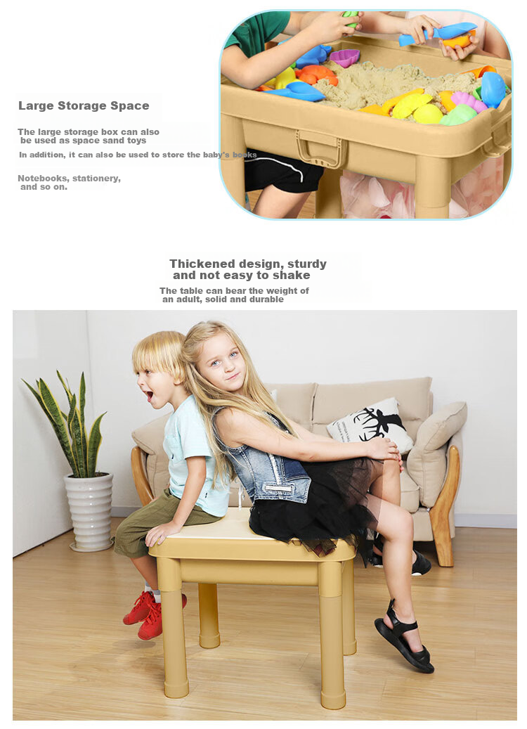 SPACE SAND Children's Multifunctional Toy Learning Table, Sand Tray Desk, Boys And Girls 6-Jin+ Study Desk Set, Birthday Gift 11