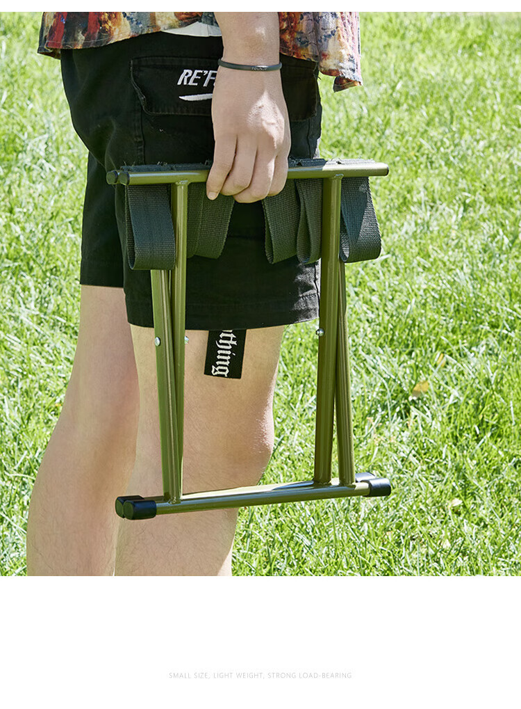 Hakkai Bird Military Training Folding Stool Sturdy Small Bench Army Green Large Portable Fishing Queue Seat 10