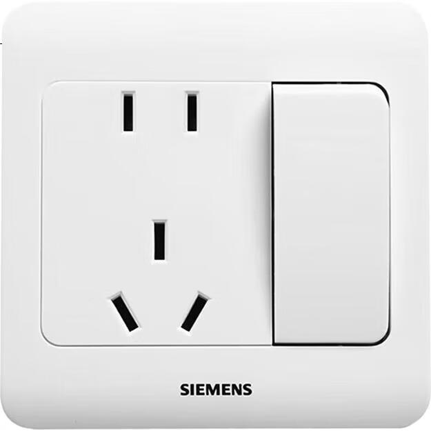 Розетка с выключателем SIEMENS 5UB82243NC01, 10А, 5 гнезд, белый