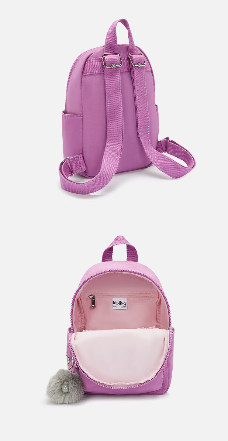 Kipling Commuter Practical Large-Capacity Backpack ZINNA Fun Pink Birthday Gift Student Schoolbag 1