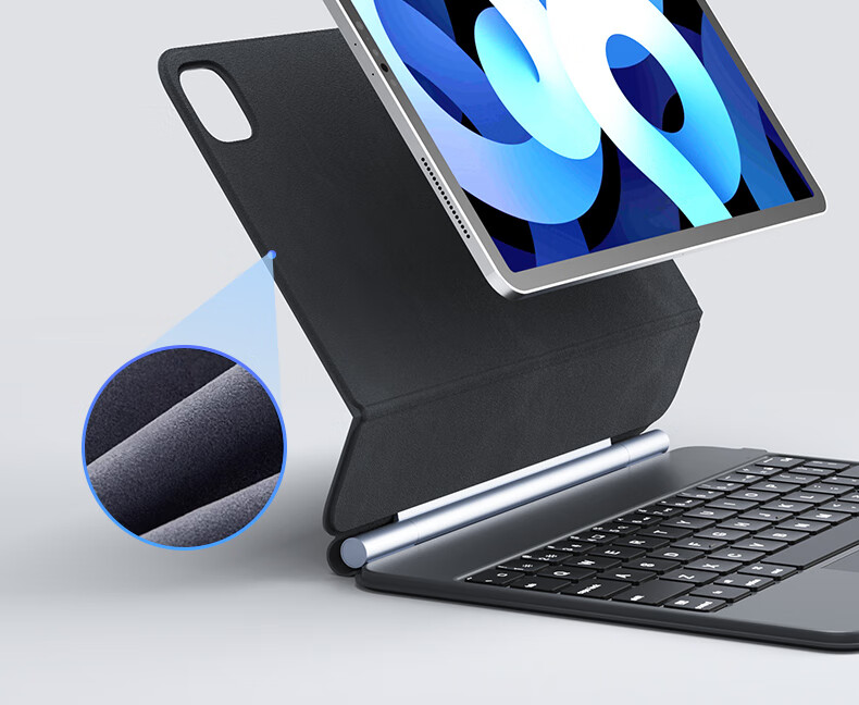 B.O.W Hangshi HA354 2025 New iPad Magic Keyboard for 9th Gen, Compatible with Apple Air 5/4, Magnetic Floating Protective Case, Five-Level Backlight Integrated, Black 23