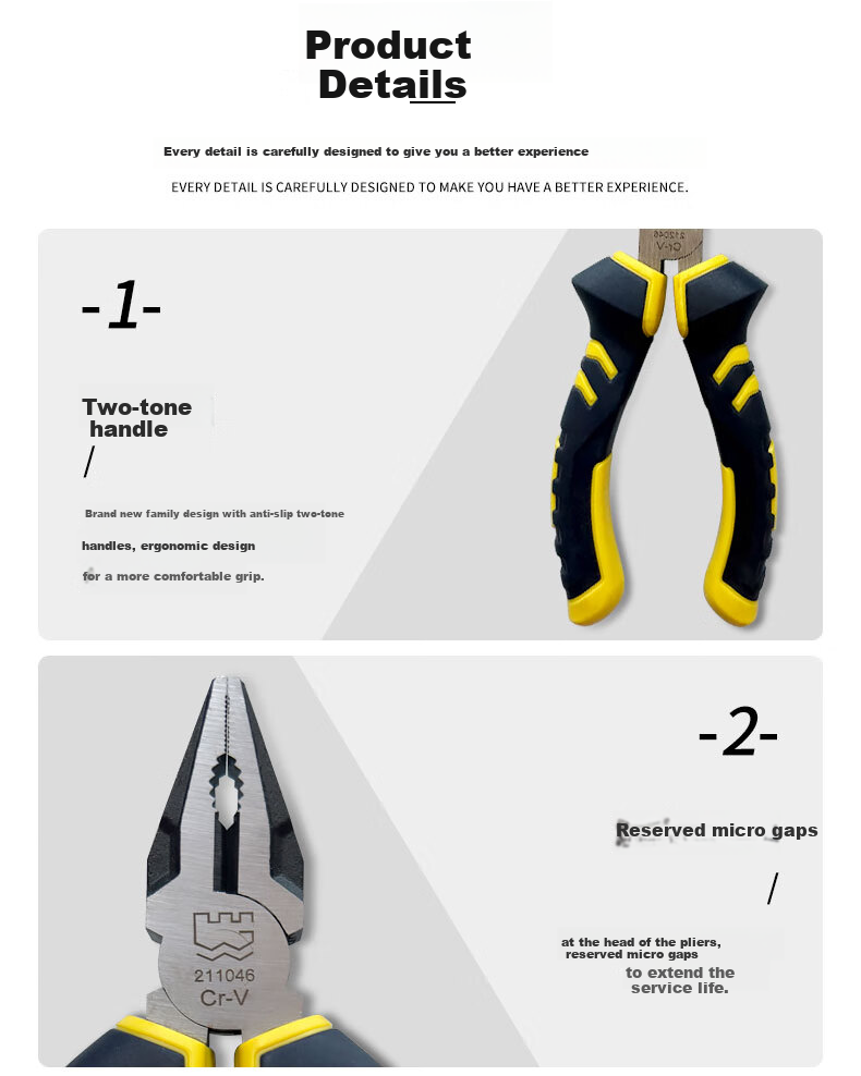 Great Wall Diagonal Pliers Professional Grade Cr-V European Style 160mm 6 Inch Wire Cutting Pliers 213046C 7