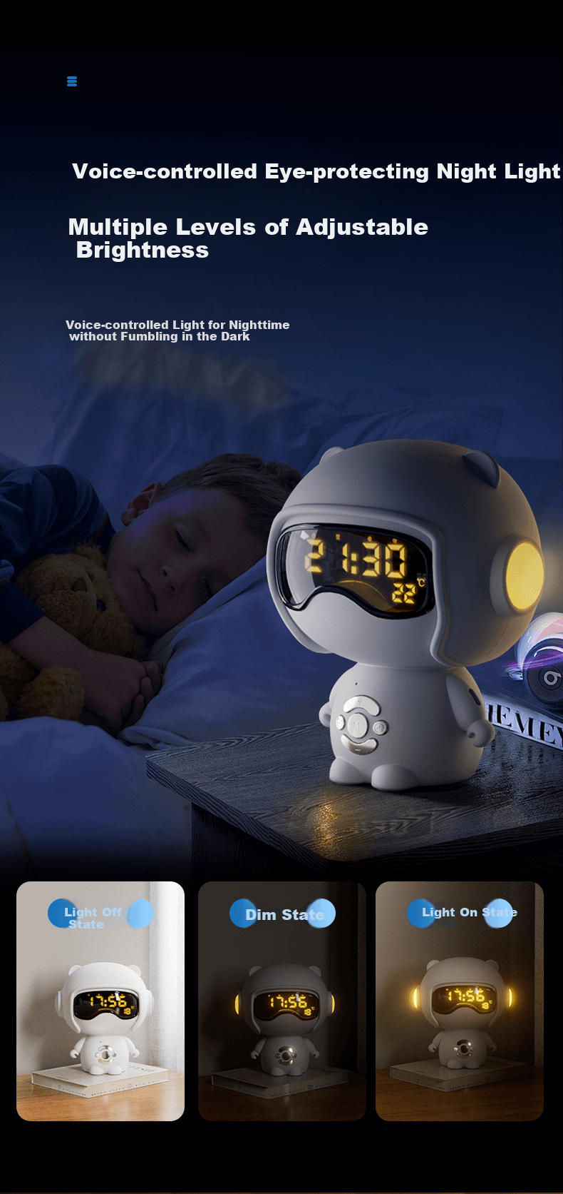 Beianxing AI Voice Smart Alarm Clock for Students, Wake-Up Device, Timer, Children's Alarm Clock, Boys' Timer, Reminder, Powerful Awakening, Back-To Season Gift 7