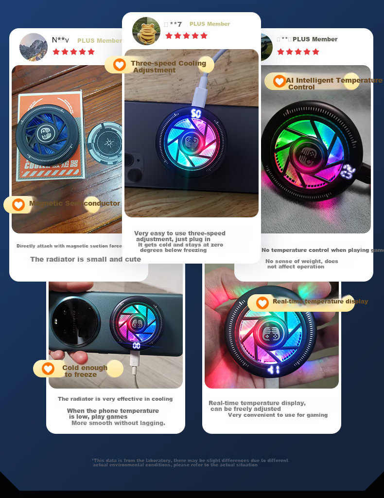 WITGOER [Three-In Phone Cooler] Wireless Charging Cooling Magnetic Flat Gaming Phone Stand Clip for E-Sports Live Streaming Semiconductor Cooling Compatible with Apple 2
