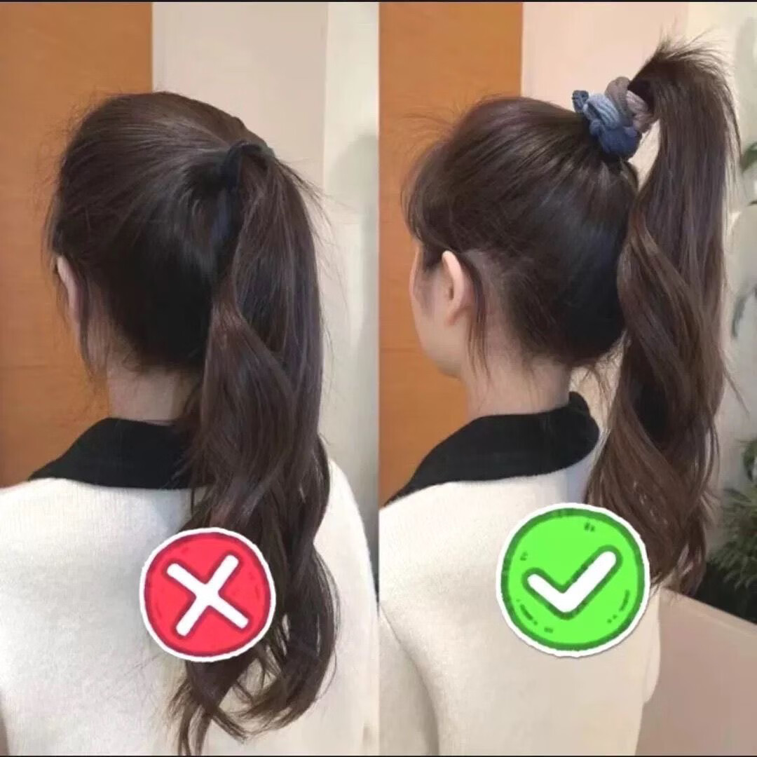 Meitaitong Hair Ties, 137 Pieces, Elastic Bands for Women's Hair, High-Quality Leather Covers, High-Elasticity Children's Hair Ties, Stylish Korean-Style 1