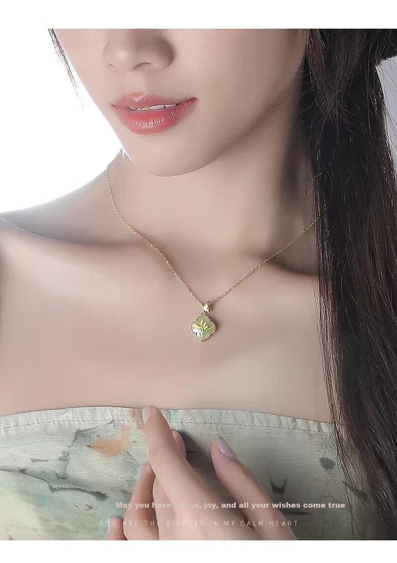 Zhoubaifu Magnolia Necklace for Women, Elegant Hetian Jade Silver Pendant, Birthday Gift for Girlfriend Or Wife 10