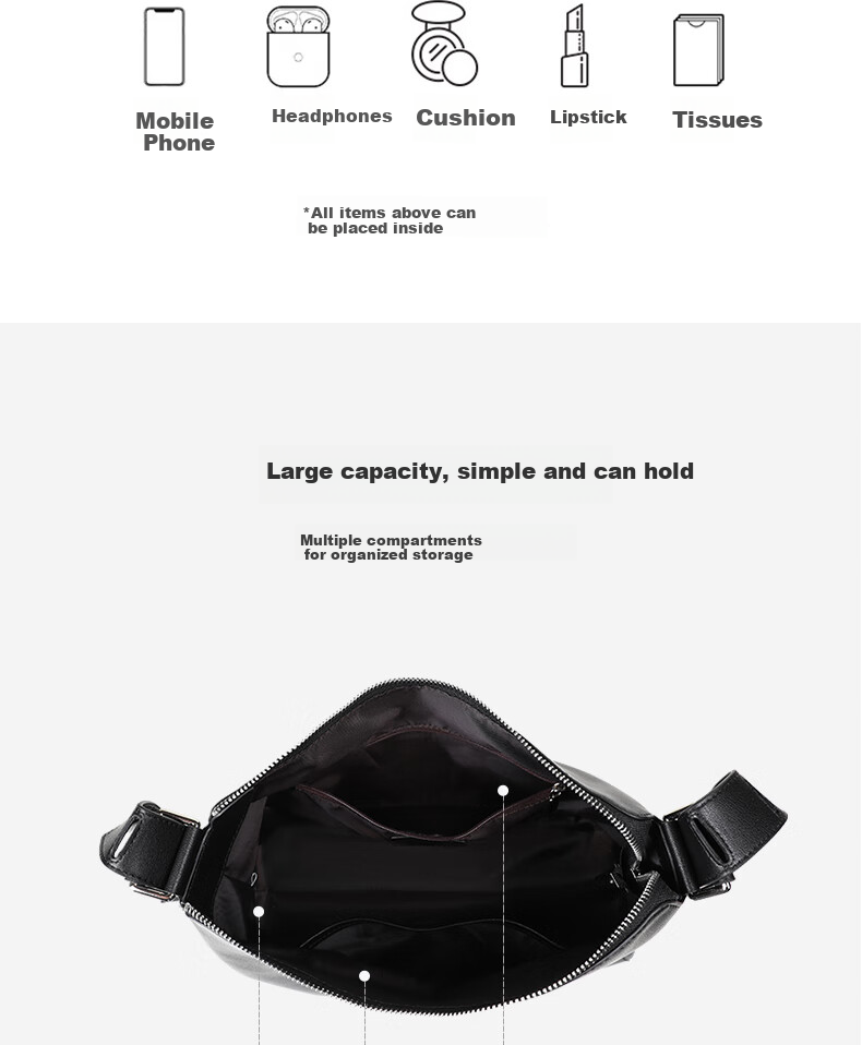 Aiqinghai Leather Handbag, Women's Shoulder Crossbody Bag, Underarm Bag, Fashionable And Stylish, Practical Birthday Mother's Day Gift for Mom 12