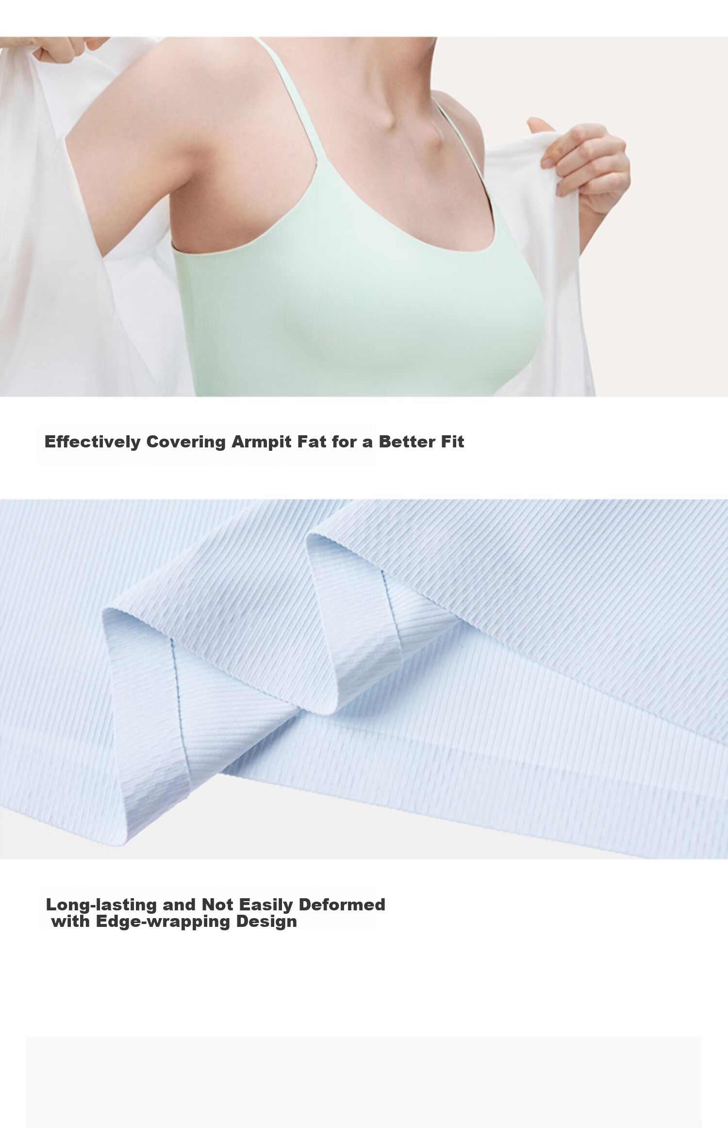 Ubras Liu Wen Same Style Mint Cooling Strap Tank Top for Women, Breathable One-Size Underwear, Upgraded Version, Ripple Blue 20