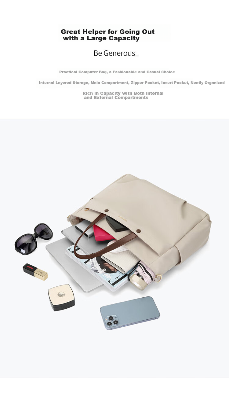 GOLF Laptop Bag for Women, 14/15.6 Inch Handheld Notebook Bag, Huawei Apple Business Briefcase, Shoulder Crossbody Bag 8