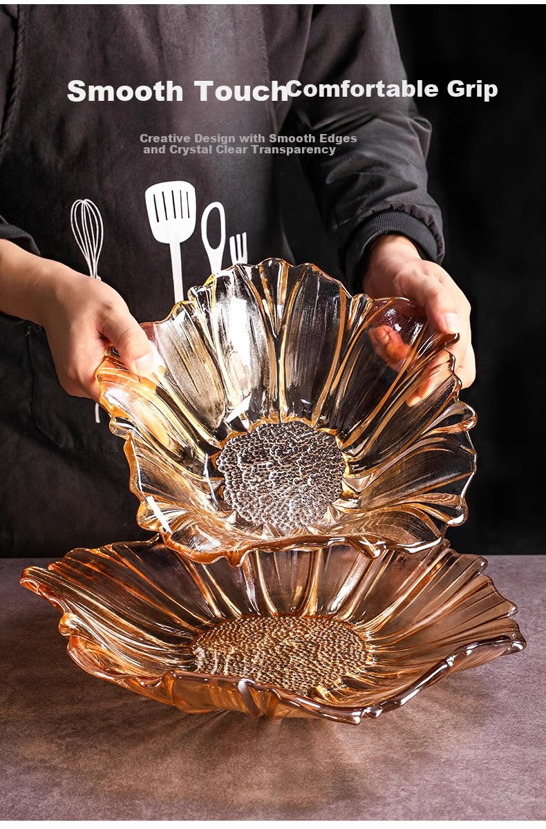 CRISTALGLASS Luxury Crystal Glass Fruit Plate for Home Living Room, Coffee Table, New Year Snack Display, Dried Fruit Dish, Fruit Bowl 2