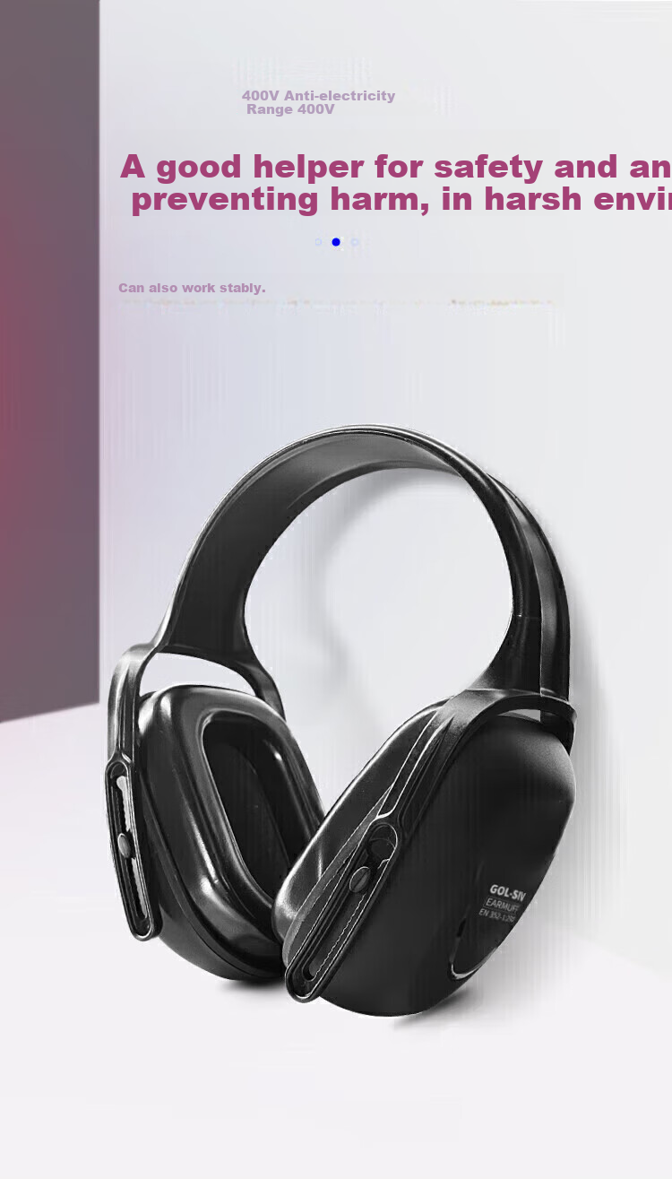SHENGLI Noise Reduction Earmuffs NRR 26dB Industrial Anti-Noise Sleep Study Ear Protection Earmuffs for Noise Reduction And Sound Absorption in Factories Shooting Headphones A20LEM 2
