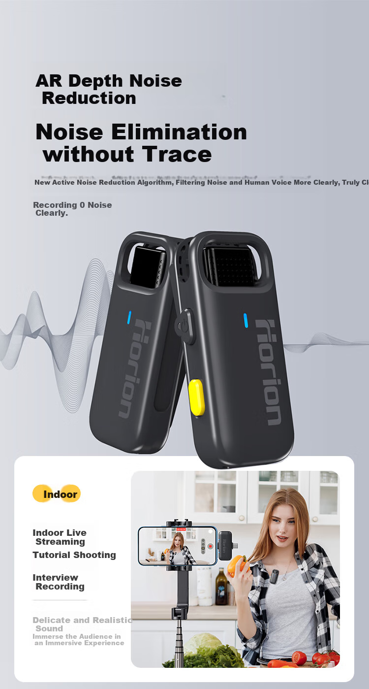Horion Wireless Lavalier Microphone for Live Streaming, Recording, Anchoring, Outdoor Noise Reduction, Sound Card, Mobile Phone Live Streaming, Product Promotion, Interviews, And Video Recording HM-LP1 5