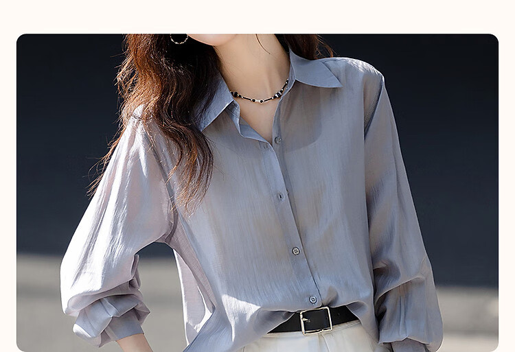 Demana Sweet Oxygen Dopamine Spring Autumn Breathable Lyocell Polo Collar Lightweight Relaxed Shirt Women's Top 2