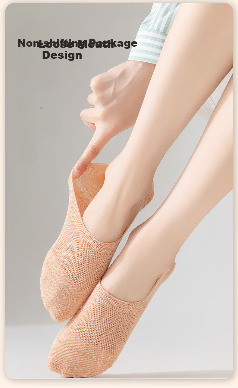 Dongfangyuan Women's Boat Socks for Spring And Summer, [100% Cotton 10A Antibacterial Deodorant], Breathable Mesh Invisible Socks, 6 Pairs 1