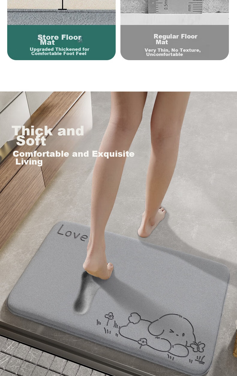 Fengliang Bathroom Mat, Absorbent Foot Pad, Non-Slip Mat for Bathroom Entrance, Bath Mat, Toilet-Specific Mat, Upgraded Thickened Versio 11