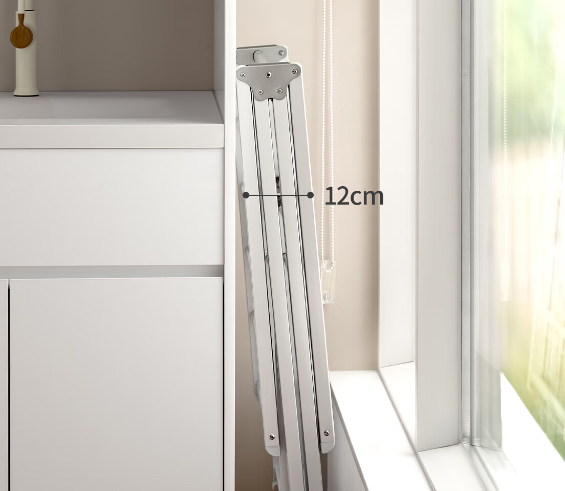 Lazy Corner Small Foldable Clothes Drying Rack Balcony Floor-Standing Aluminum Alloy Clothes Hanger Silver 9