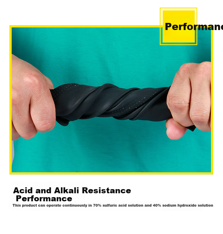 Maozheng Industrial Latex Gloves, Protective Rubber, Acid And Alkali Resistant, Waterproof, Non-Slip, Wear-Resistant, Extended Length, Thickened Protection, 30cm Yellow 4
