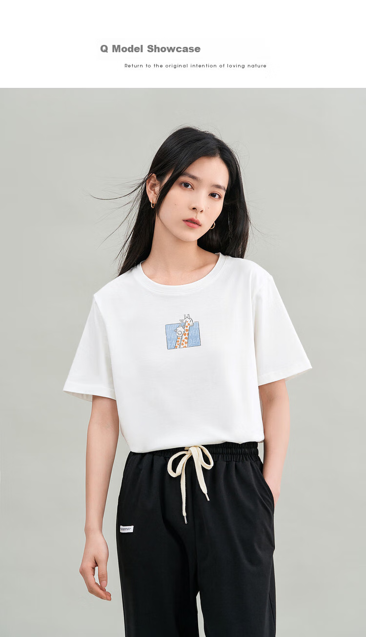 INMAN Women's 2025 Summer Embroidered Comfortable Simple Pullover Loose Fit Cotton Short Sleeve T-Shirt Sakura Pink S 14