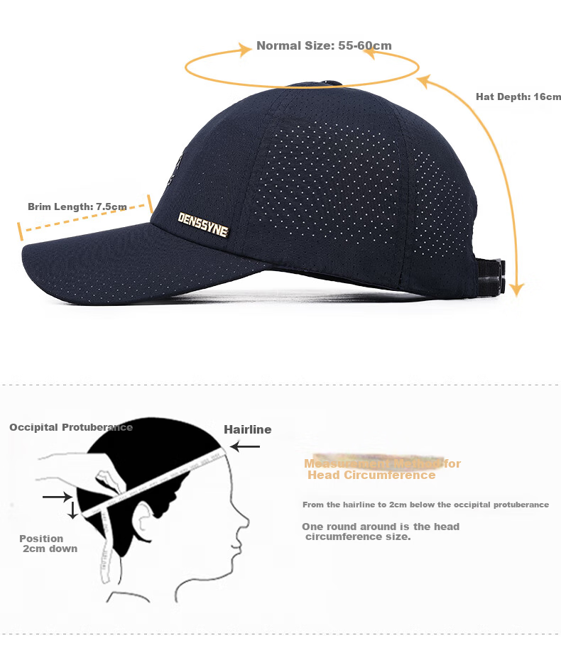 Denssyne Men's Summer Running Marathon Sports Hat, Sun Visor, Breathable Mesh Cooling Cap, Fishing Outdoor Baseball Cap 6