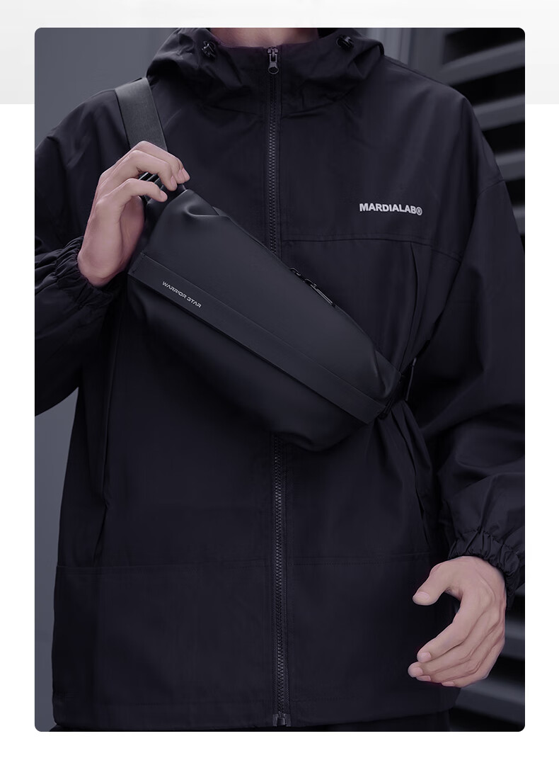 Warrior Crossbody Bag for Men, Large Capacity Chest Pack, Motorcycle Bag, Cycling Commuter Lightweight Water-Resistant Magnetic Buckle Shoulder Bag Sports Backpack 10