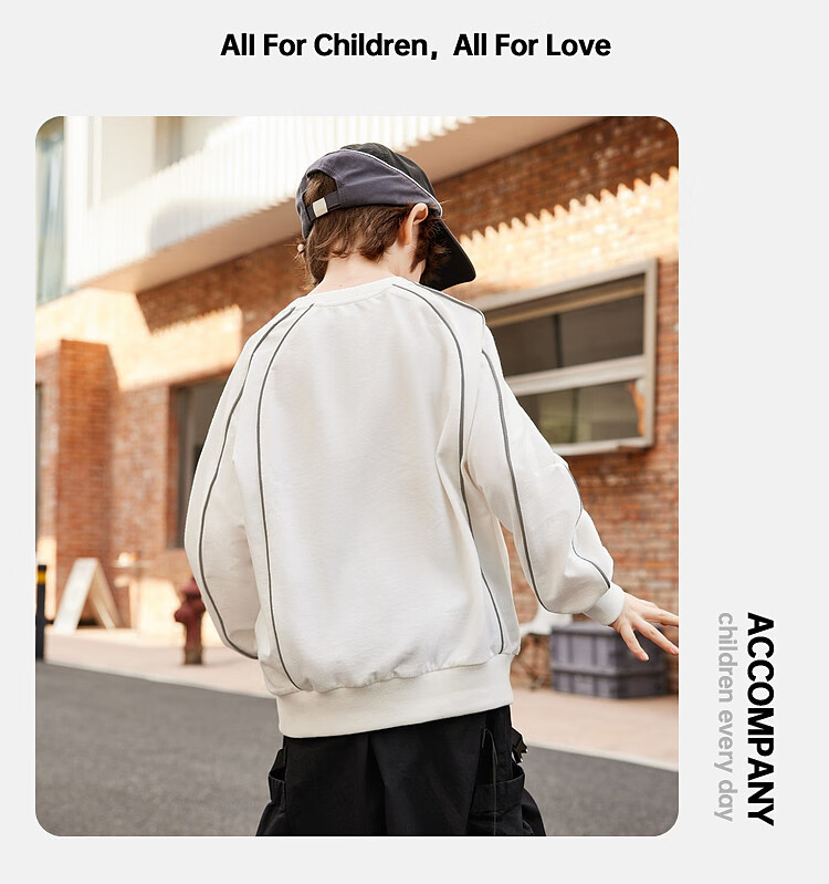ASK JUNIOR Boys' Long Sleeve Sweatshirt 2026 Spring New Irregular Panel Casual Youth Top 3