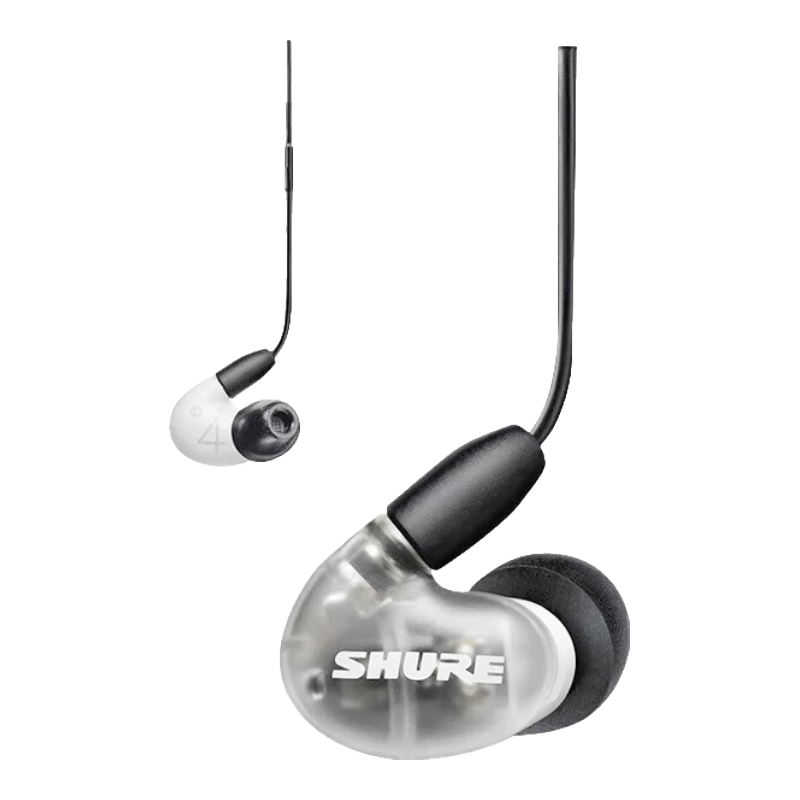 SHURE AONIC 4 In-Ear Closed-Back Noise-Cancelling Headphones, Professional HIFI Music Headphones with In-Line Control for Calls, Hybrid Transducer, White